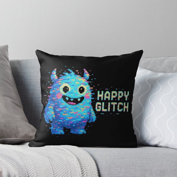 Item preview, Happy Glitch Sticker Pixel Art Monster designed and sold by MysticArtisan.