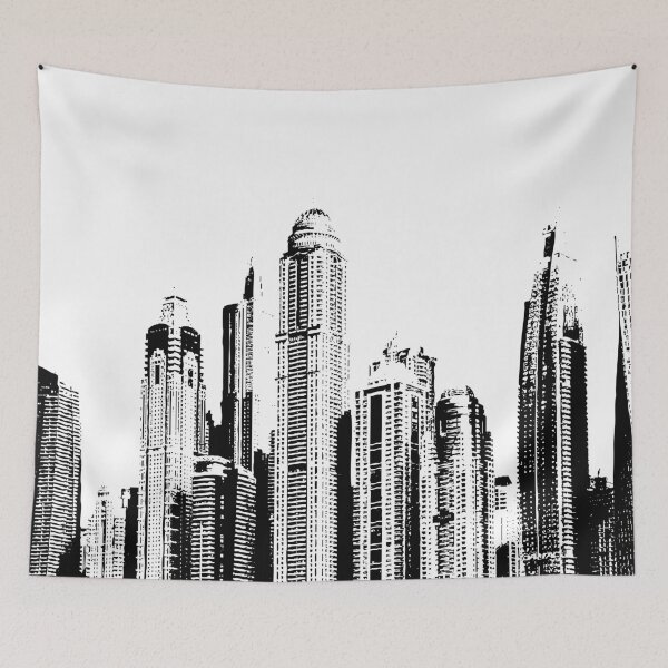 Item preview, City with Tall buildings Black & White designed and sold by OooPstudio.