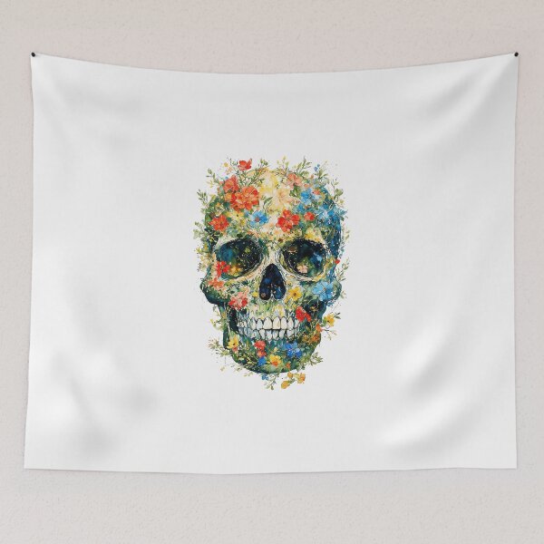 Item preview, Botanical skull illustration shirt designed and sold by artsake4.