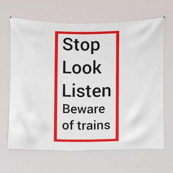 Item preview, Uk beware of trains sign designed and sold by TrainFanatic.