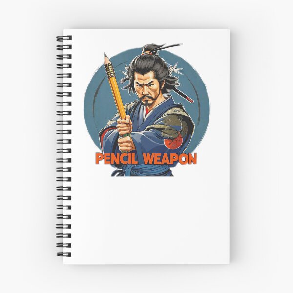 Item preview, Motivational Japanese samurai holding a large pencil as a weapon and with a large phrase "PENCIL WEAPON!". designed and sold by Giulivo Store Graphic.