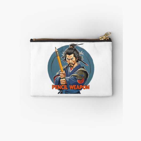 Item preview, Motivational Japanese samurai holding a large pencil as a weapon and with a large phrase "PENCIL WEAPON!". designed and sold by Giulivo Store Graphic.