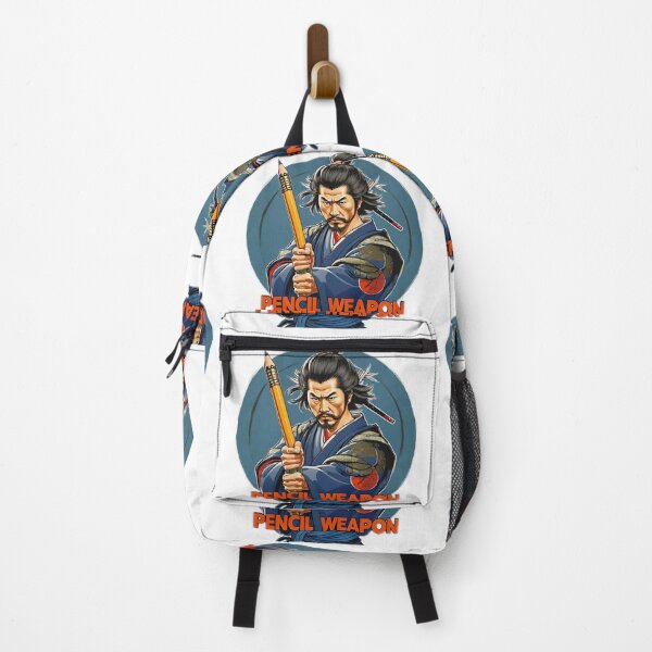 Item preview, Motivational Japanese samurai holding a large pencil as a weapon and with a large phrase "PENCIL WEAPON!". designed and sold by Giulivo Store Graphic.