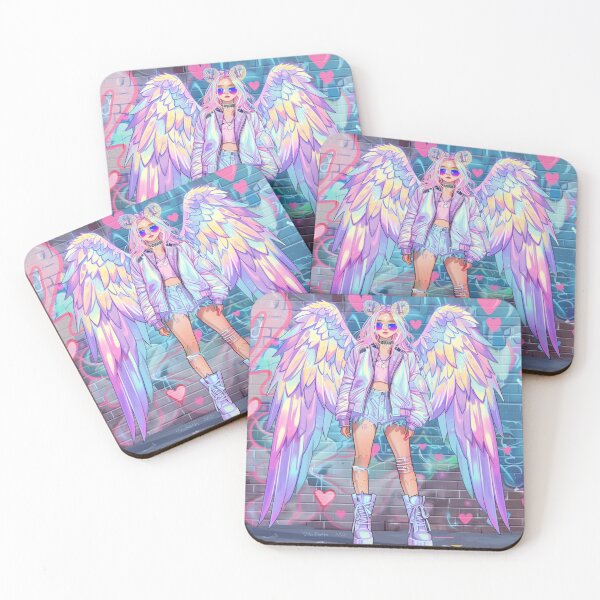 Item preview, Pastel Angel Girl with Graffiti Wings 파스텔 그래피티 날개 천사 소녀 designed and sold by 리나 .