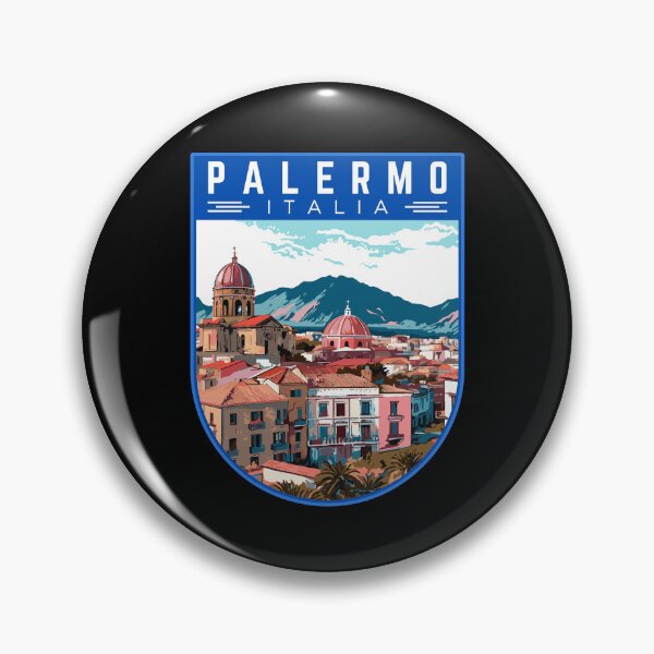 Item preview, Palermo in Sicily Italy Vintage Travel Art Badge designed and sold by MaateoDesign.