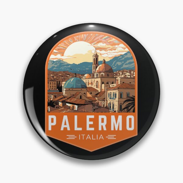 Item preview, Palermo in Sicily, Italy Vintage Travel Art Badge designed and sold by MaateoDesign.