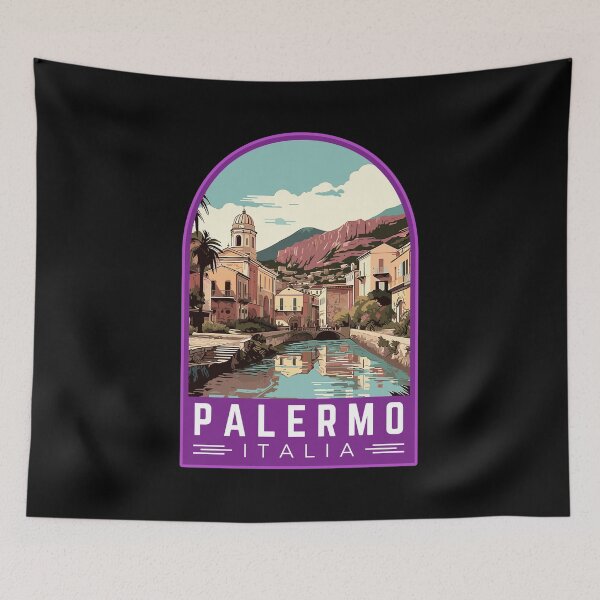 Item preview, Palermo in Sicily, Italy Vintage Travel Art Emblem designed and sold by MaateoDesign.