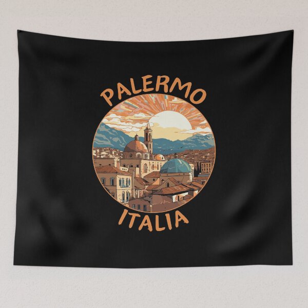 Item preview, Palermo in Sicily Italy Retro Travel Art Circle Emblem designed and sold by MaateoDesign.