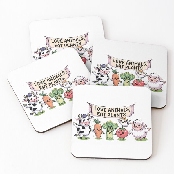 Item preview, Happy Farm Animals - Vegan Pixel Art Statement Gift designed and sold by YNAMREG.