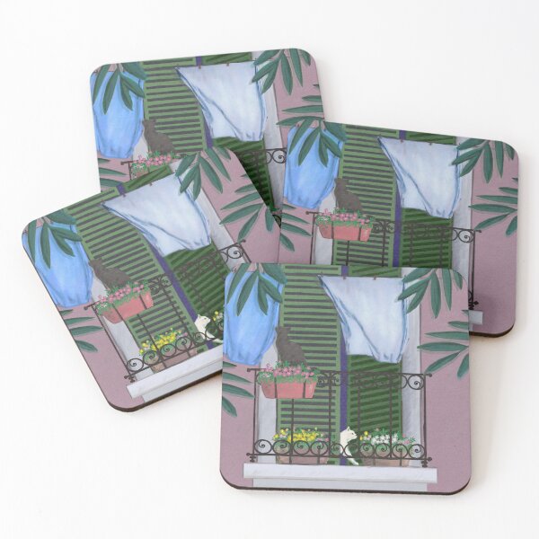 Item preview, Balcony Chill – Cats & Laundry designed and sold by summerof84.