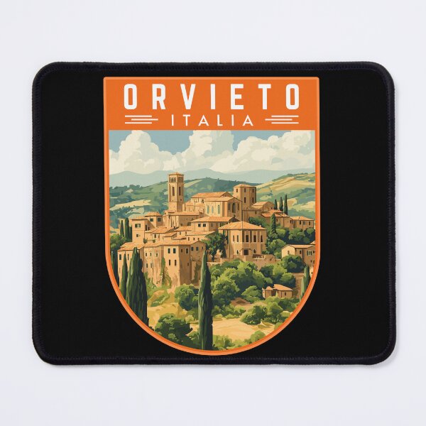 Item preview, Orvieto in Umbria, Italy Retro Travel Art Badge designed and sold by MaateoDesign.