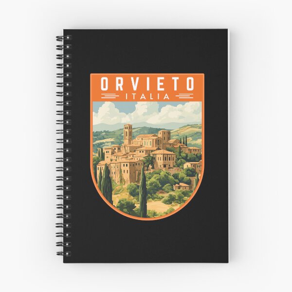 Item preview, Orvieto in Umbria, Italy Retro Travel Art Badge designed and sold by MaateoDesign.