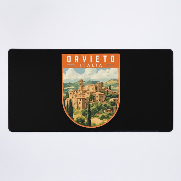 Item preview, Orvieto in Umbria, Italy Retro Travel Art Badge designed and sold by MaateoDesign.