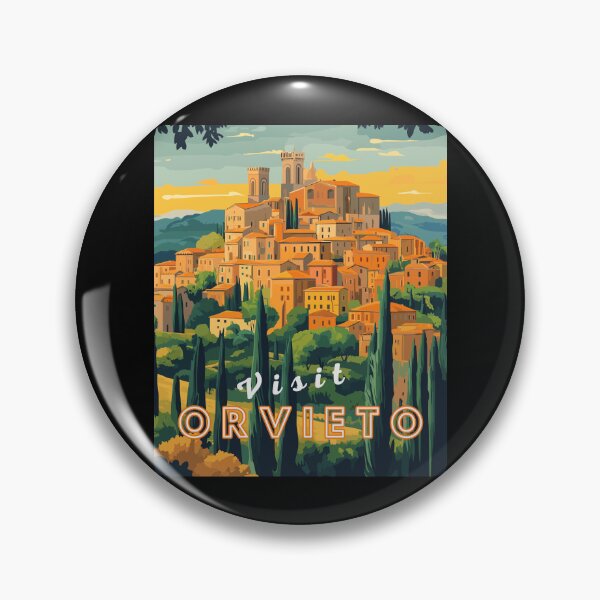 Item preview, Orvieto in Umbria, Italy Retro Art Travel Landscape designed and sold by MaateoDesign.