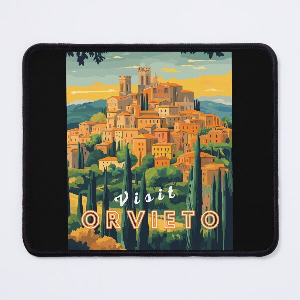 Item preview, Orvieto in Umbria, Italy Retro Art Travel Landscape designed and sold by MaateoDesign.