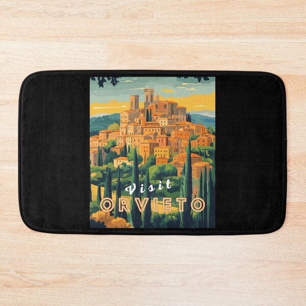 Item preview, Orvieto in Umbria, Italy Retro Art Travel Landscape designed and sold by MaateoDesign.