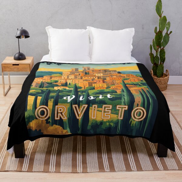 Item preview, Orvieto in Umbria, Italy Retro Art Travel Landscape designed and sold by MaateoDesign.