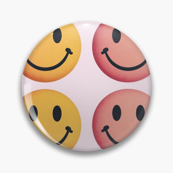 Item preview, Retro Smiley Face Set – Yellow and Pink Nostalgic Design designed and sold by AndrewWork.