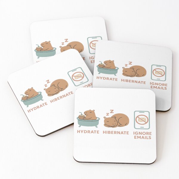 Item preview, Capybara Mindset: Hydrate - Hibernate - Ignore Emails designed and sold by HalfBakedStudio.