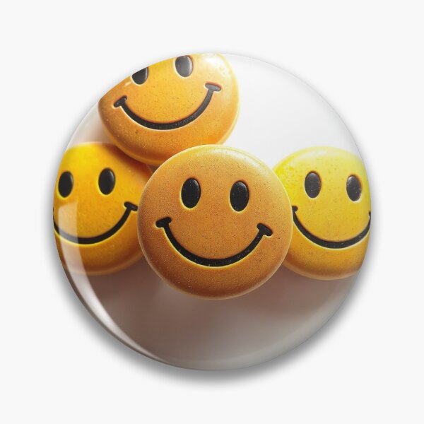 Item preview, Retro Smiley Face Button Cluster – Overlapping 70s Style Design designed and sold by AndrewWork.