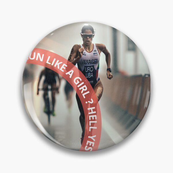 Item preview, Run Like a Girl? Hell Yes – Fierce Triathlon Sticker designed and sold by Triathlongram.