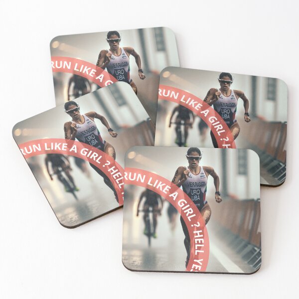 Item preview, Run Like a Girl? Hell Yes – Fierce Triathlon Sticker designed and sold by Triathlongram.