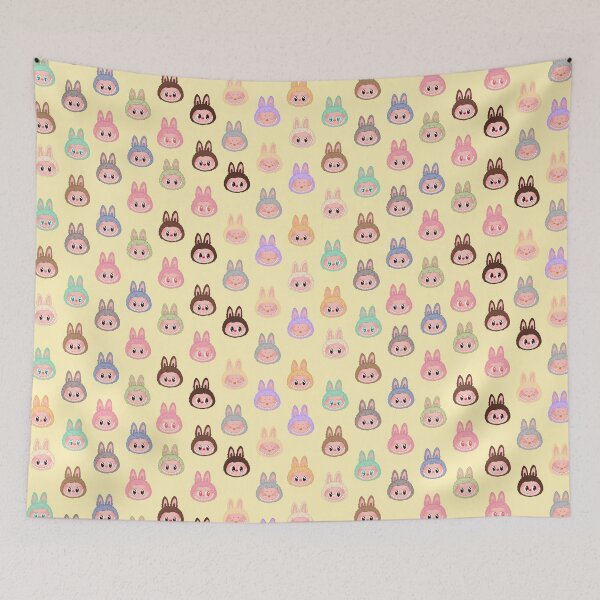 Item preview, Labubu face pattern yellow background designed and sold by Diyanggostyle.
