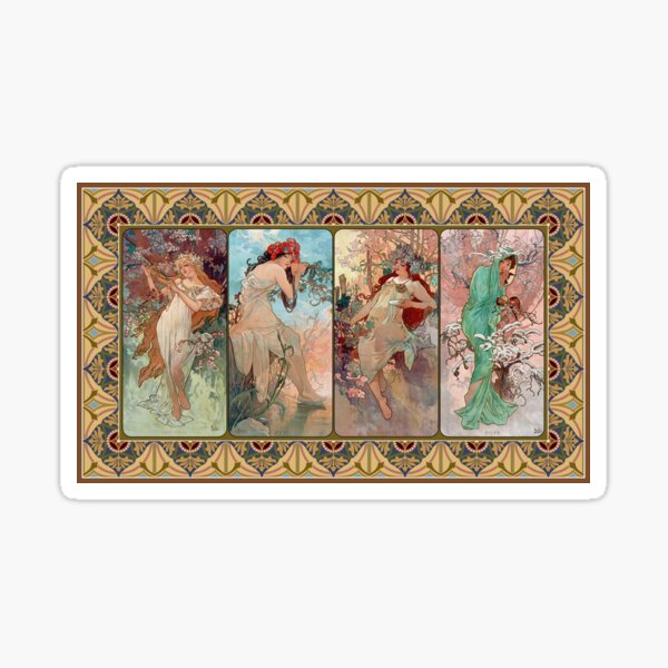 Item preview, The Seasons with Border Alphonse Mucha 1896 designed and sold by RedCapeTales.