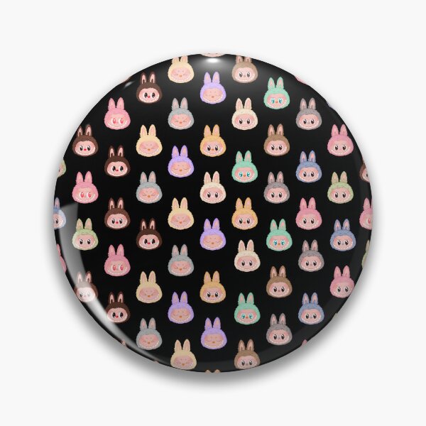 Item preview, Labubu face pattern black background designed and sold by Diyanggostyle.