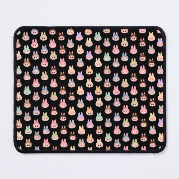 Item preview, Labubu face pattern black background designed and sold by Diyanggostyle.