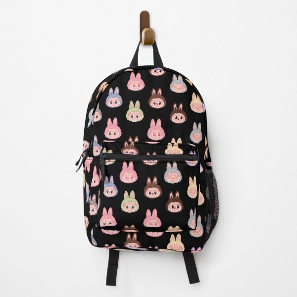Item preview, Labubu face pattern black background designed and sold by Diyanggostyle.