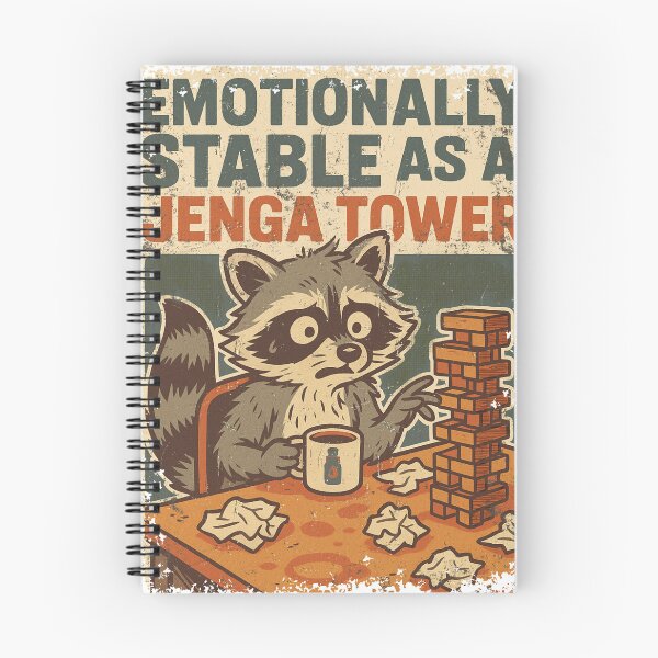 Item preview, Raccoon Funny Art Emotionally Stable as a Jenga Tower  designed and sold by Pragatee.
