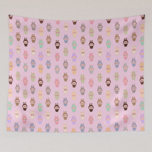 Item preview, Labubu pattern pink background designed and sold by Diyanggostyle.
