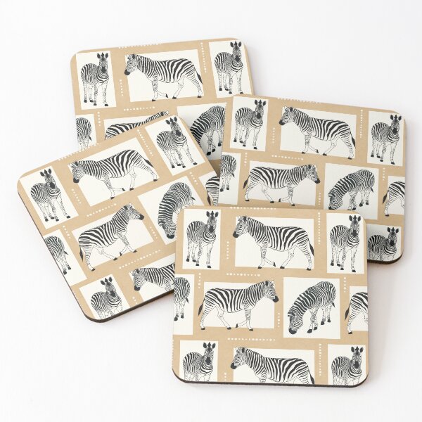 Item preview, Boxed Zebras on Tan designed and sold by ImpalaMoon.