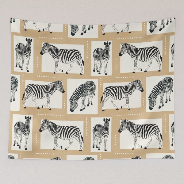 Item preview, Boxed Zebras on Tan designed and sold by ImpalaMoon.