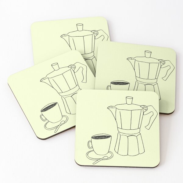 Artikelvorschau, Kaffeekanne und Tasse Gekritzel entworfen und verkauft von OkiDokiDesign.