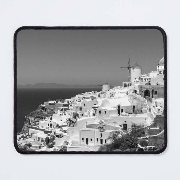 Artikelvorschau, Santorini in Schwarz und Weiß entworfen und verkauft von DesignsAndStuff.