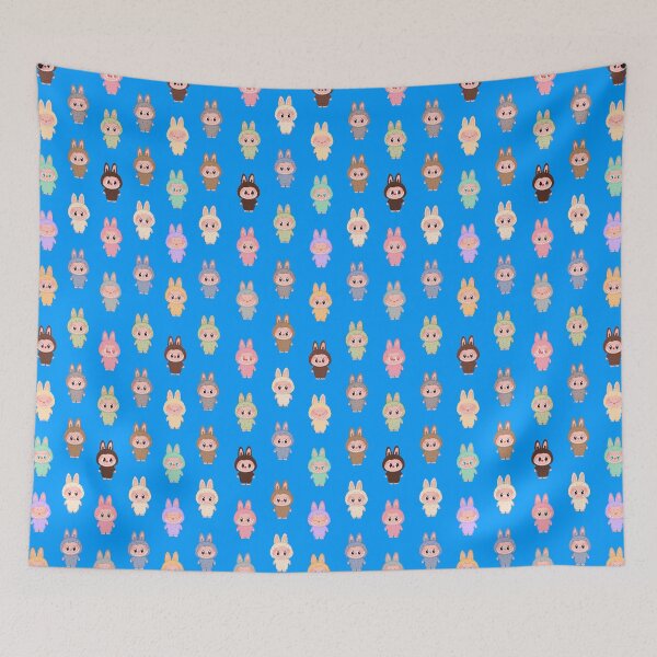 Item preview, Labubu pattern blue background designed and sold by Diyanggostyle.
