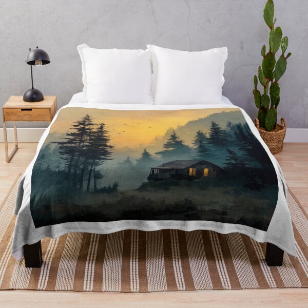 Item preview, Mountain Cabin in Misty Pine Woods designed and sold by CreativeLarysa.