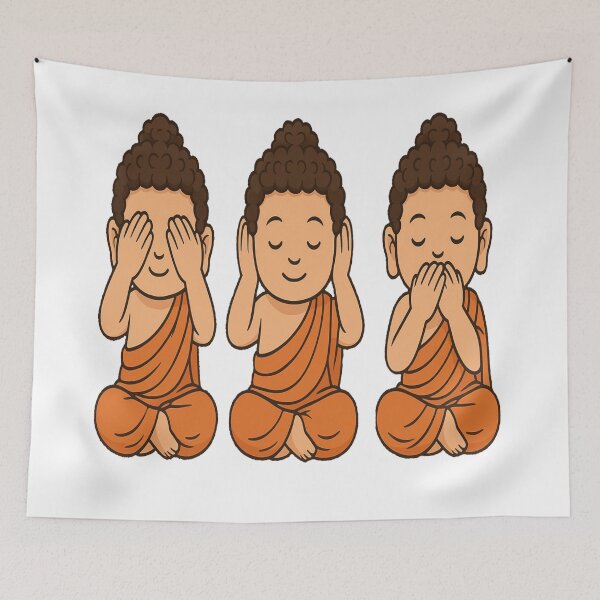 Item preview, Three wise Buddha see/hear/ speak no evil  designed and sold by JamesDunican.