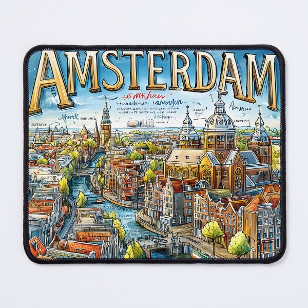 Item preview, Colorful Illustrated Map of Amsterdam's Landmarks designed and sold by Artessie.