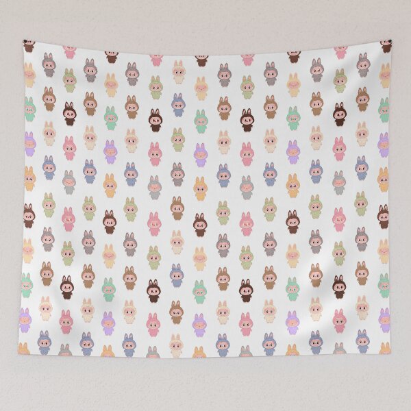 Item preview, Labubu pattern white background designed and sold by Diyanggostyle.