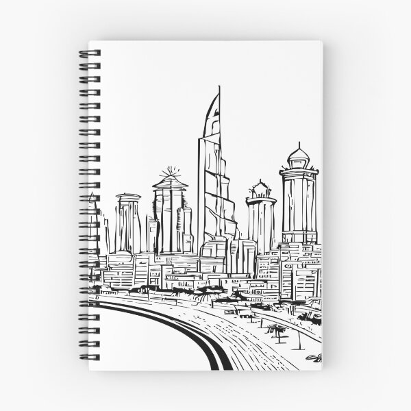 Item preview, Ciudad con edificios altos en blanco y negro designed and sold by OooPstudio.