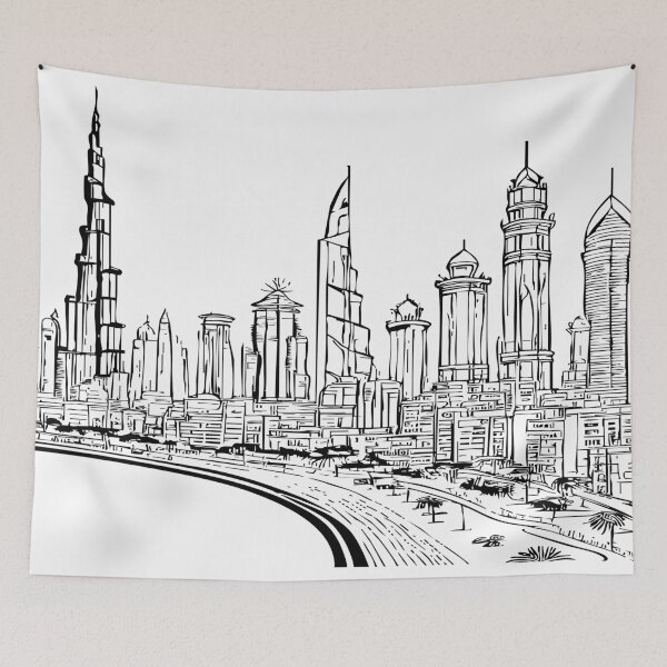 Item preview, City with Tall buildings Black & White designed and sold by OooPstudio.