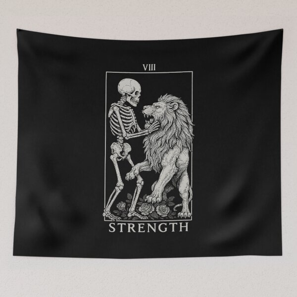 Item preview, Strength - Major Arcana - Skeleton Tarot Cards designed and sold by Boriken Brujas.