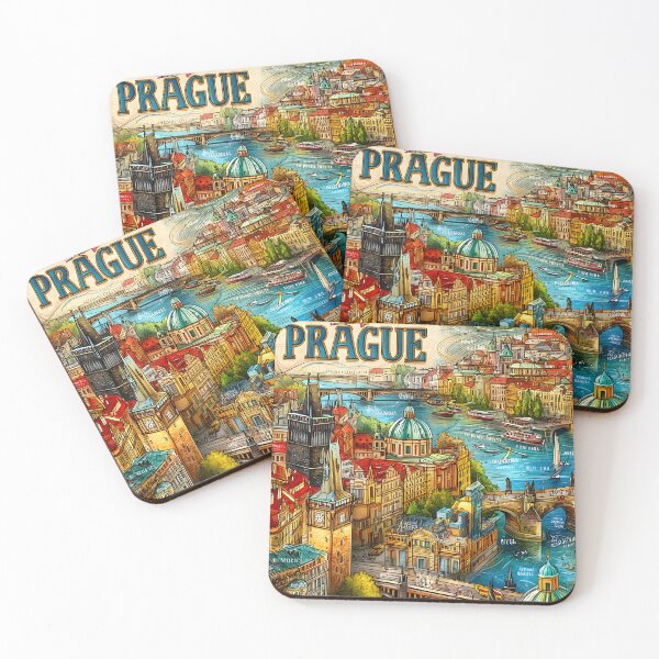 Item preview, A Vibrant, Illustrated Map of Historic Prague  designed and sold by Artessie.