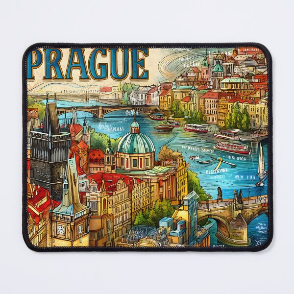 Item preview, A Vibrant, Illustrated Map of Historic Prague designed and sold by Artessie.