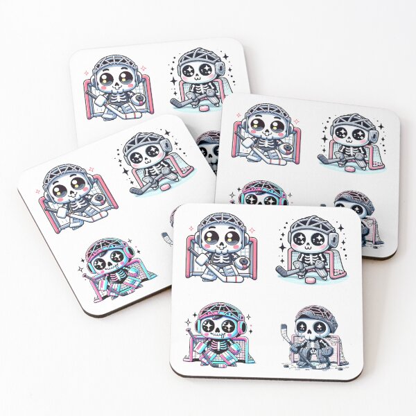 Item preview, Kawaii Skeleton Hockey Goalies – Chibi Rink Defenders designed and sold by Fragy72.