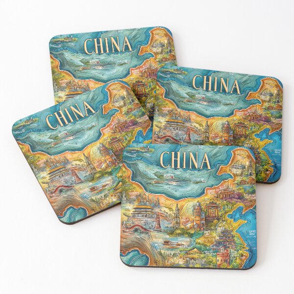 Item preview, Vibrant Illustrated Map of China with Landmarks designed and sold by Artessie.