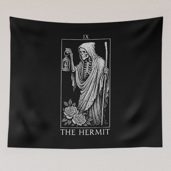 Item preview, The Hermit - Major Arcana - Skeleton Tarot Cards designed and sold by Boriken Brujas.